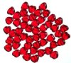 50 10mm Transparent Red Glass Heart Beads
